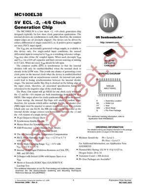 MC100EL38DWG datasheet  